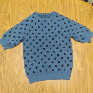 Blue and Black polka dot sweater